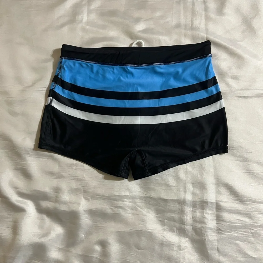 COOFANDY I Men’s I Blue-White Stripes/Multicolor I Brazilian style Swimsuit
